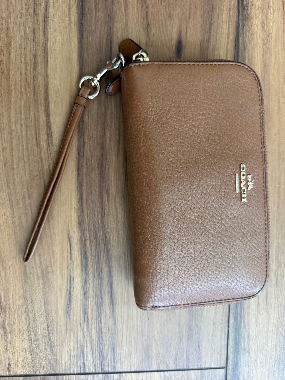 Coach Brown Leather Wristlet Clutch